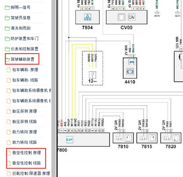 2015-2016年雪铁龙C4L  ABS右前传感器电路图