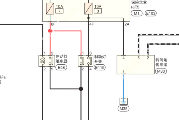 2019年日产途乐刹车灯开关电路图资料