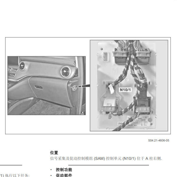 2018年奔驰V260L N10/1模块位置