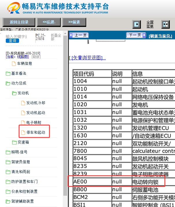 19年标致408转向柱锁电路图