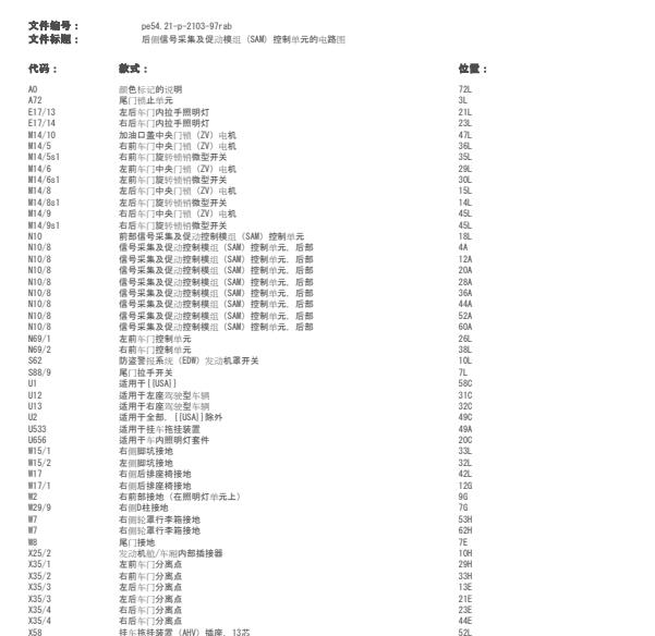 2005年奔驰R350L 后SAM电路图