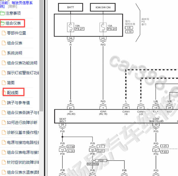 2014年纳智捷优6仪表电路图