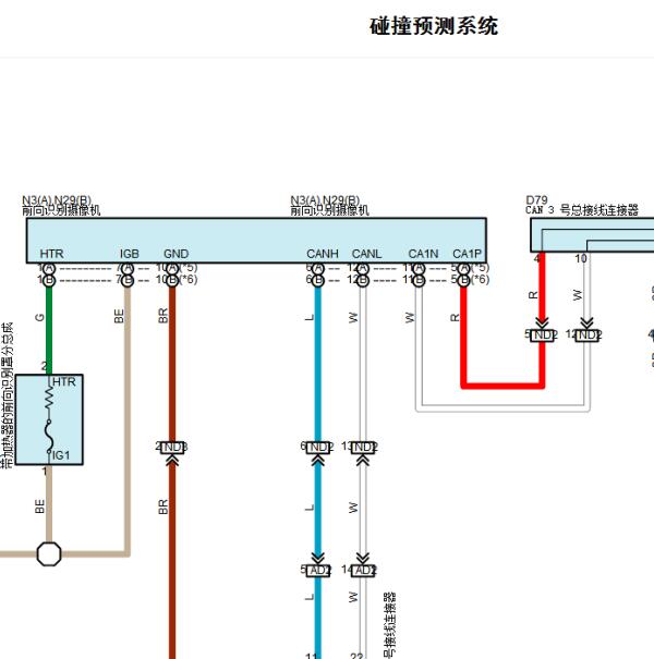 2023年丰田格瑞维亚碰撞预警系统电路图