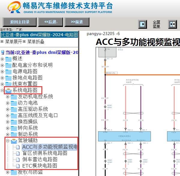 2024年比亚迪秦PLUS DMI自动驾驶电路图