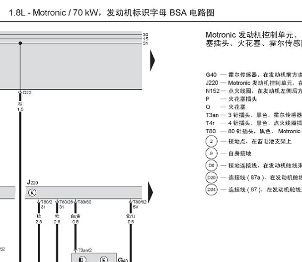 2007年大众桑塔纳发动机电路图资料