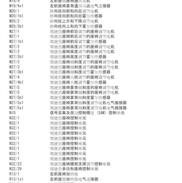 2019年奔驰GLS 450主驾驶座椅头枕电路图