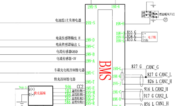 2016年东风御风EV电池系统电路图资料