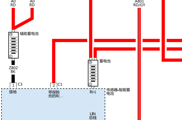 2021年吉普牧马人蓄电池传感器线路图