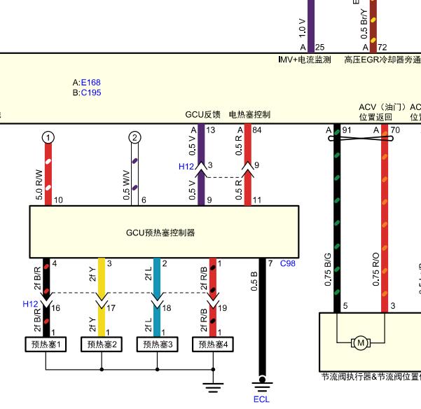 2020年五十铃迈瑞预热塞电路图