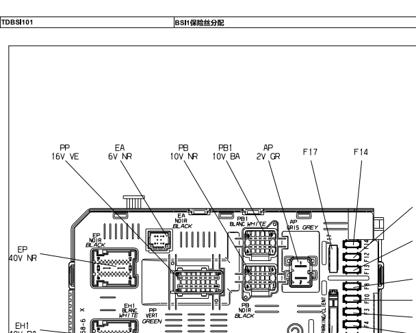 2013年标致3008发动机电路图和保险丝资料