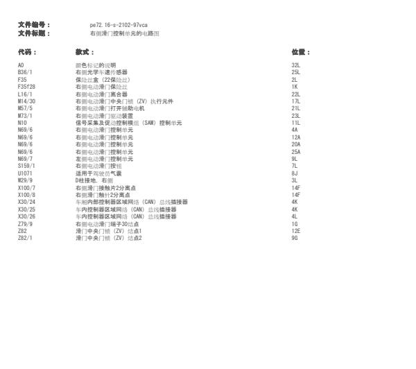 2013年奔驰唯雅诺右侧中门电路图