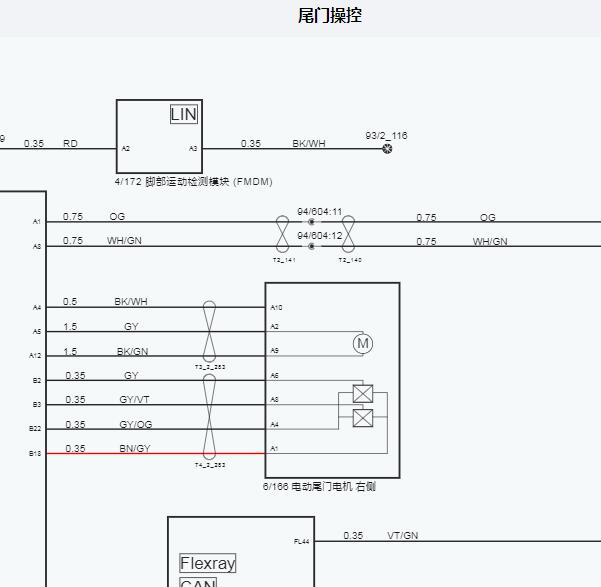 2020年沃尔沃XC40尾门电路图