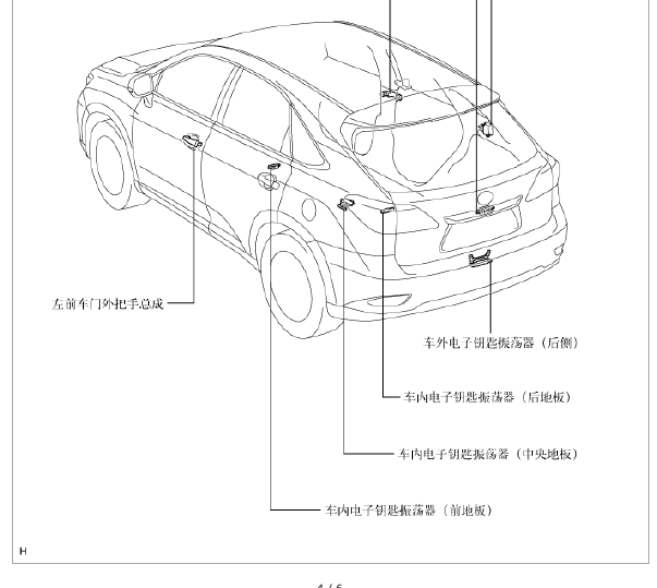 2013-2014年雷克萨斯RX270制动系统和智能钥匙系统位置图和电路图资料