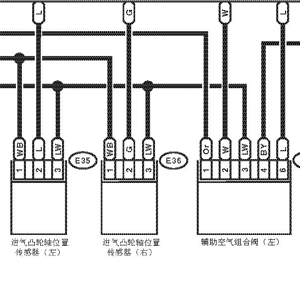 2010年斯巴鲁傲虎凸轮轴位置传感器电路图