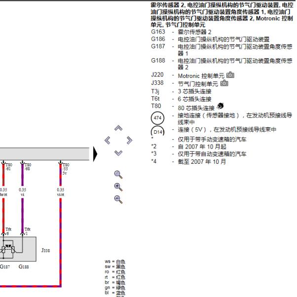 2008年大众POLO节气门电路图
