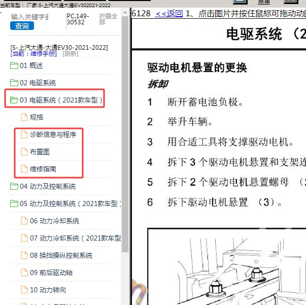 2021-2022年上汽大通-大通EV30 驱动电机维修资料