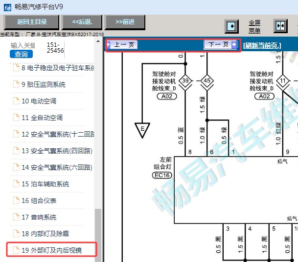 2017-2018年宝沃BX5大灯电路图资料