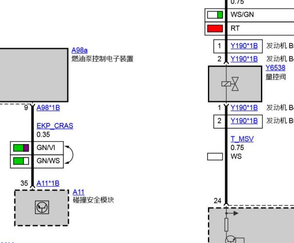2020年宝马325li 油泵模块电路图