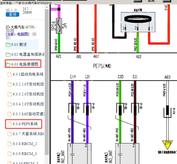 2018年大乘汽车G70S 遥控系统电路图