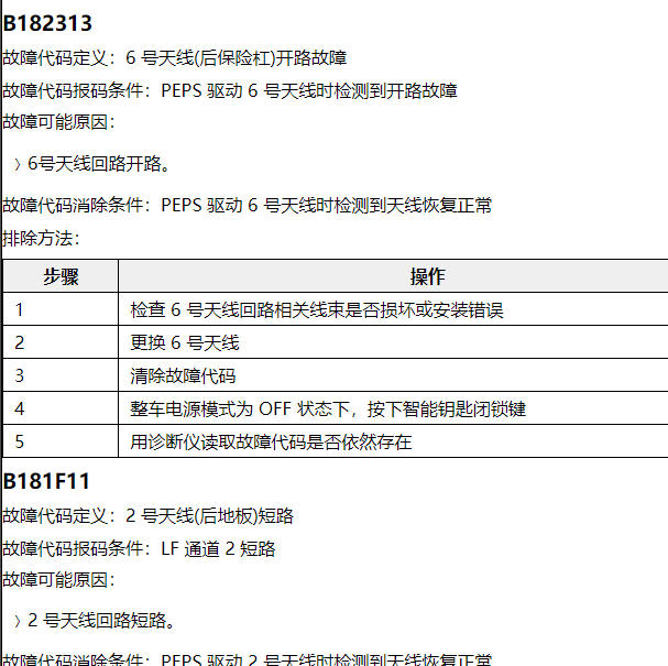 2022年长城哈弗H9 B182313故障码资料