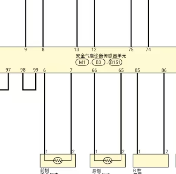 2024年日产探陆气囊电脑电路图