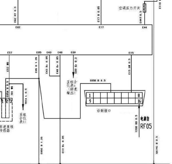 2011年北汽威旺306 OBD电路图
