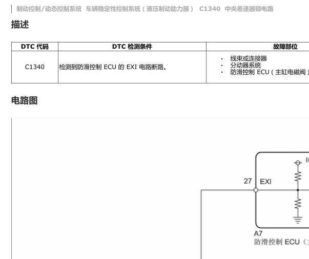 2020年丰田普拉多C1340故障码维修手册