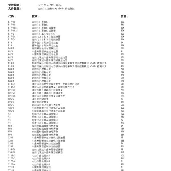 2011年奔驰S350L 左前门电路图