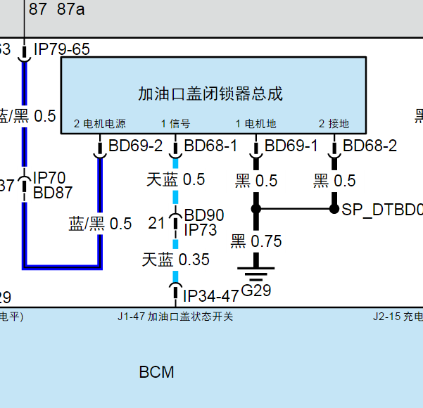 2025年岚图FREE油箱盖开关电路图
