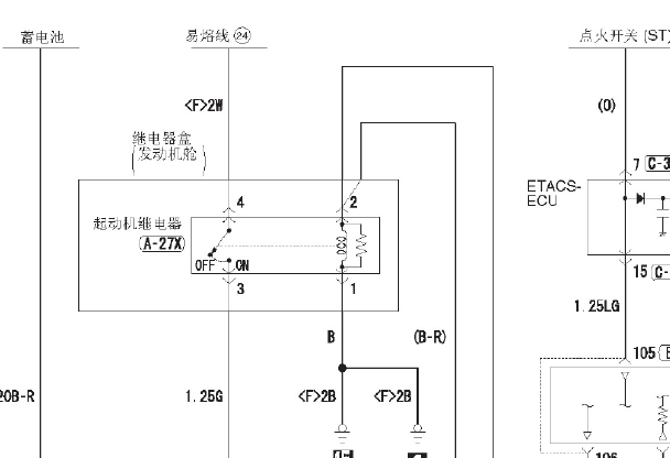 2016年东南三菱翼神起动系统电路图