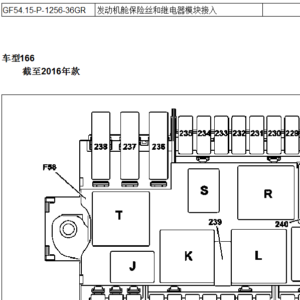 2014年奔驰ML350 机舱保险丝说明资料