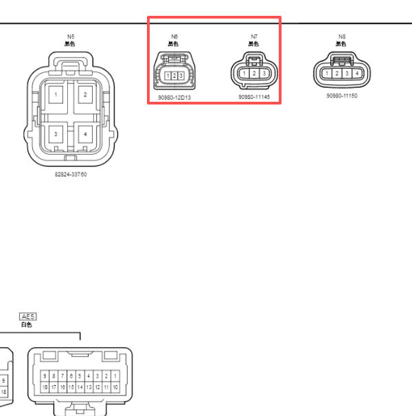 2024年丰田普拉多燃油泵插头排序.