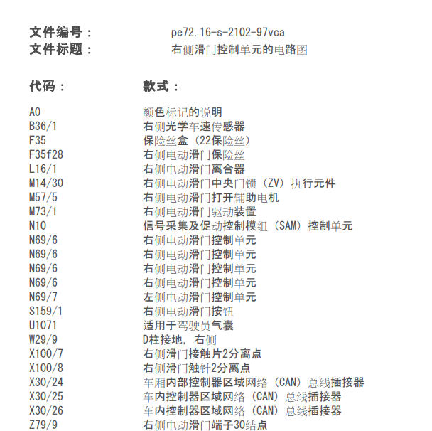 2011年奔驰威霆中门电路图