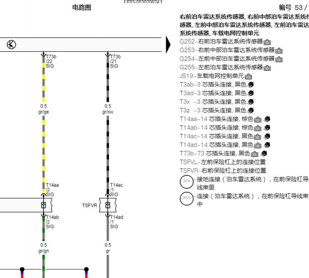 2023年奥迪e-tron T14ad插头和T14ac插头的线路图和针脚图