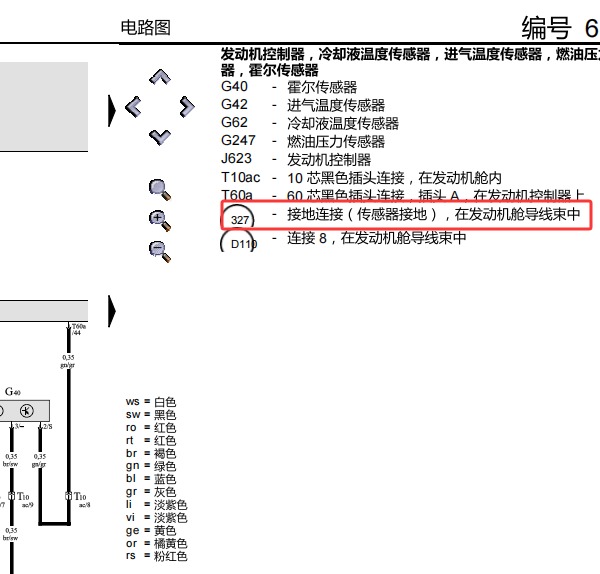 2011年奥迪A6 327接地位置说明