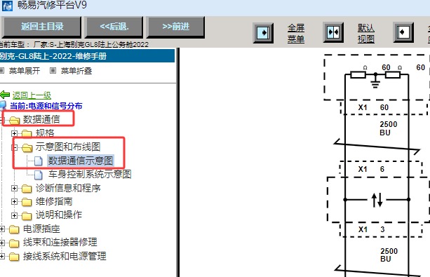 2022年别克GL8网络通讯电路图