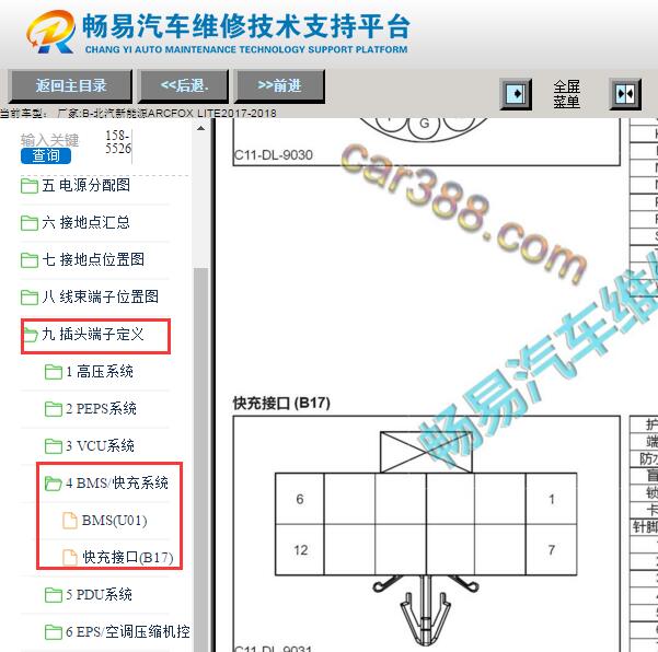 2018年北汽新能源ARCFOX LITE充电机针脚
