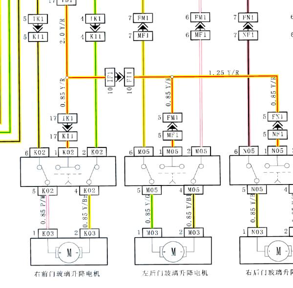 2015年力帆乐途玻璃升降电路图