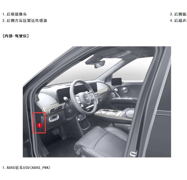 2023年现代捷尼赛思GV60雷达模块位置