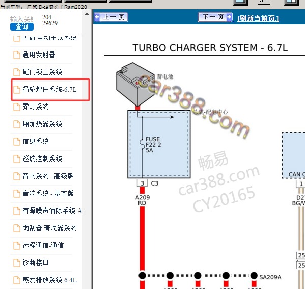 2020年公羊RAM 涡轮执行器电路图