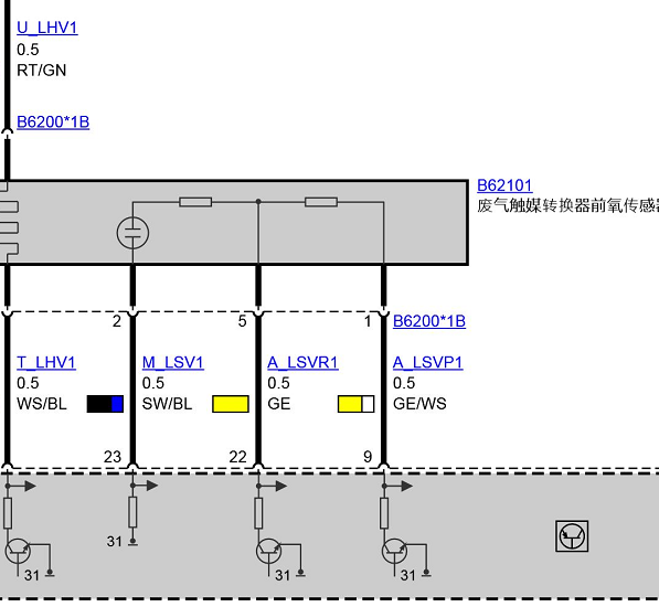 2015年宝马X1氧传感器电路图