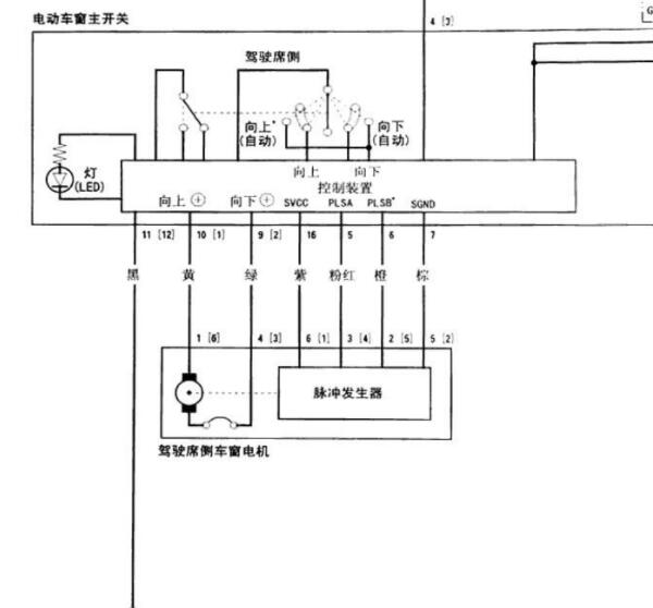 2004年本田思域车窗升降电路图