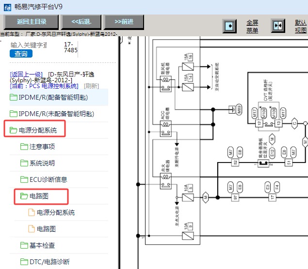 2012年日产轩逸保险丝电路图资料
