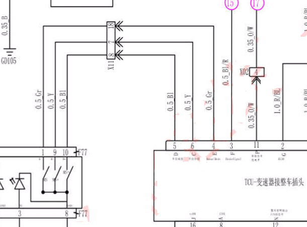 2019年长安CS15变速箱电路图资料