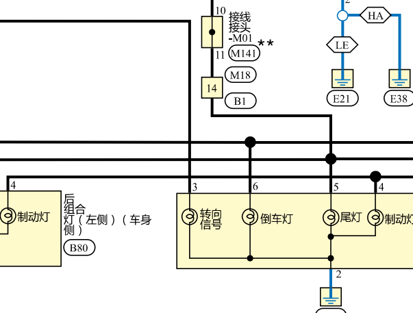 2024年日产骐达刹车灯电路图资料