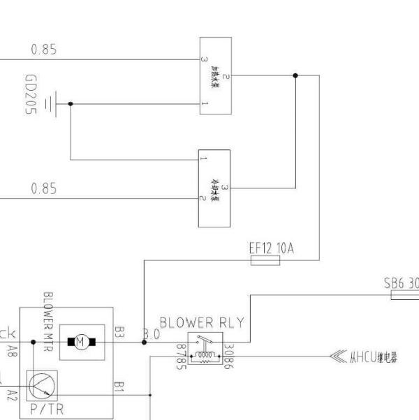 2019年长安逸动EV电子水泵电路图