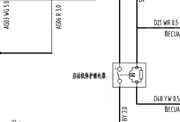 2021年长安跨越星V7起动机继电器和发动机电路图资料