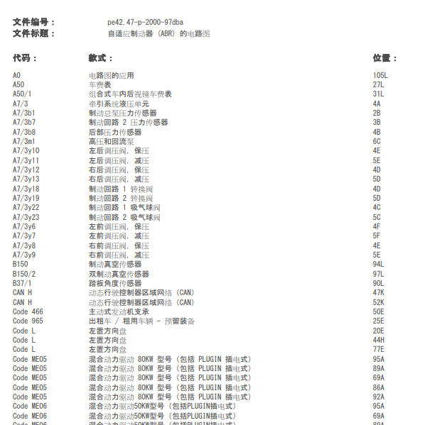 2018年奔驰E200 ABS电路图