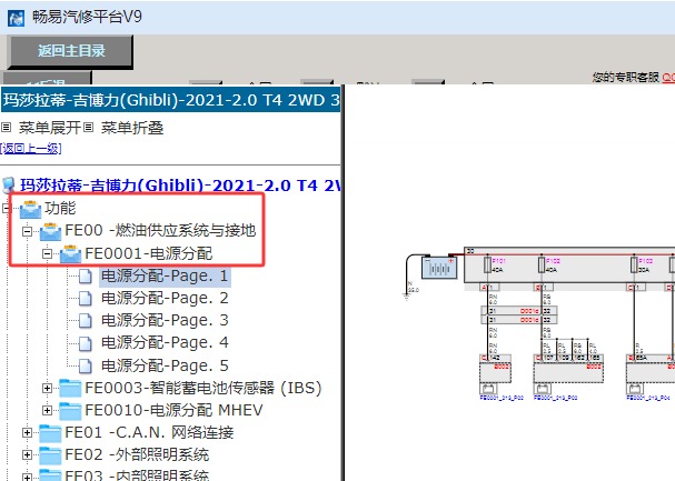 2021年玛莎拉蒂吉博力电源电路图资料