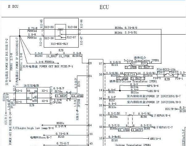 2020年江淮瑞风M4发动机电路图